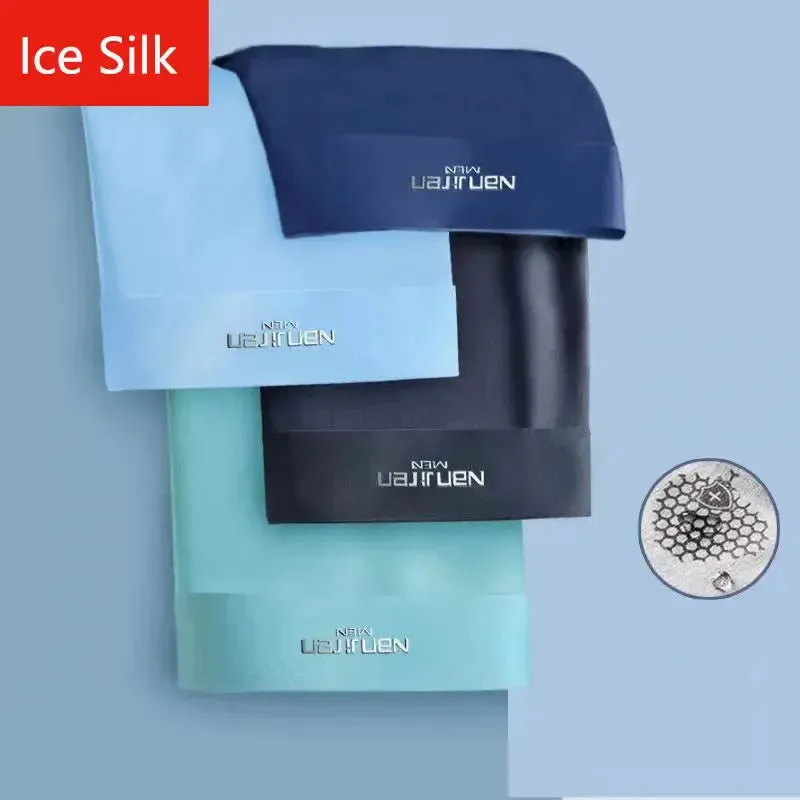 4 Pcs Men's Ice Silk Underwear