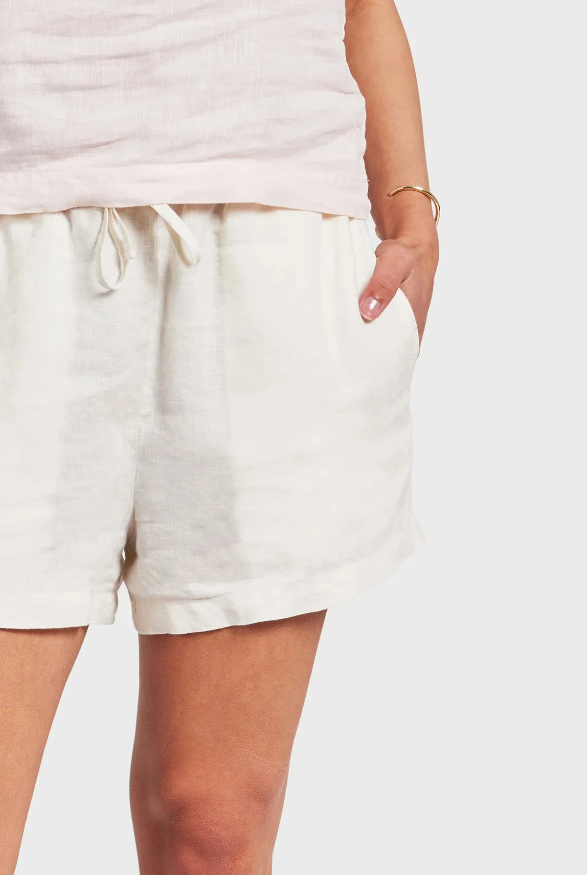 ACADEMY BRAND - Rivera Linen Short - Light Almond