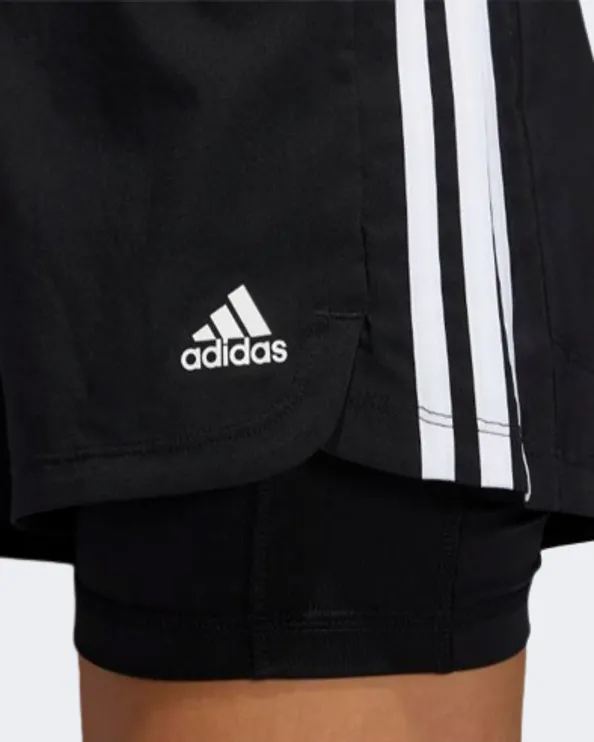 Adidas PACER 3-STRIPES WOVEN  WOMEN TRAINING Short Black / White