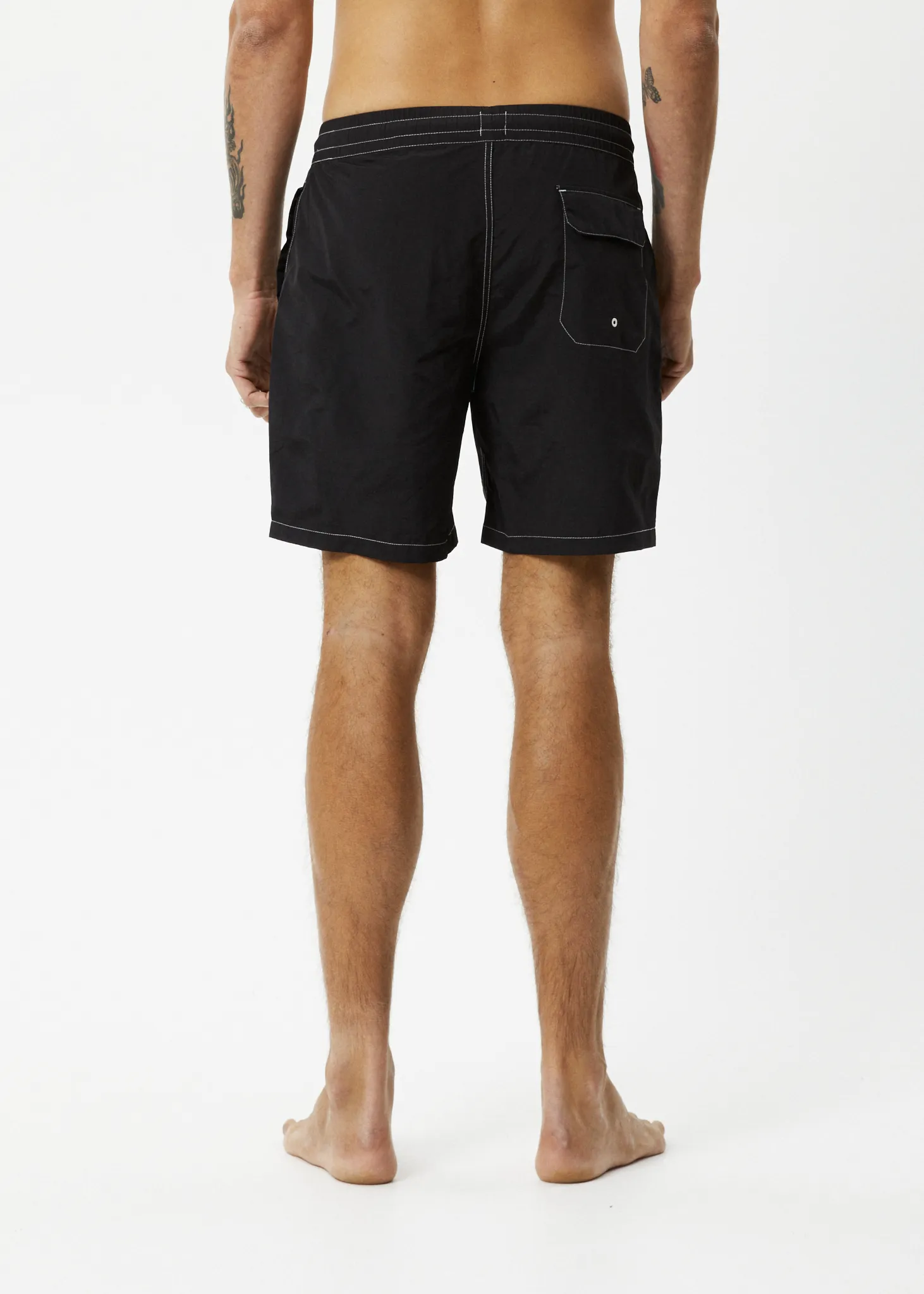 AFENDS Mens Baywatch - Swim Shorts 18" - Black