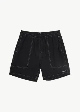 AFENDS Mens Baywatch - Swim Shorts 18" - Black