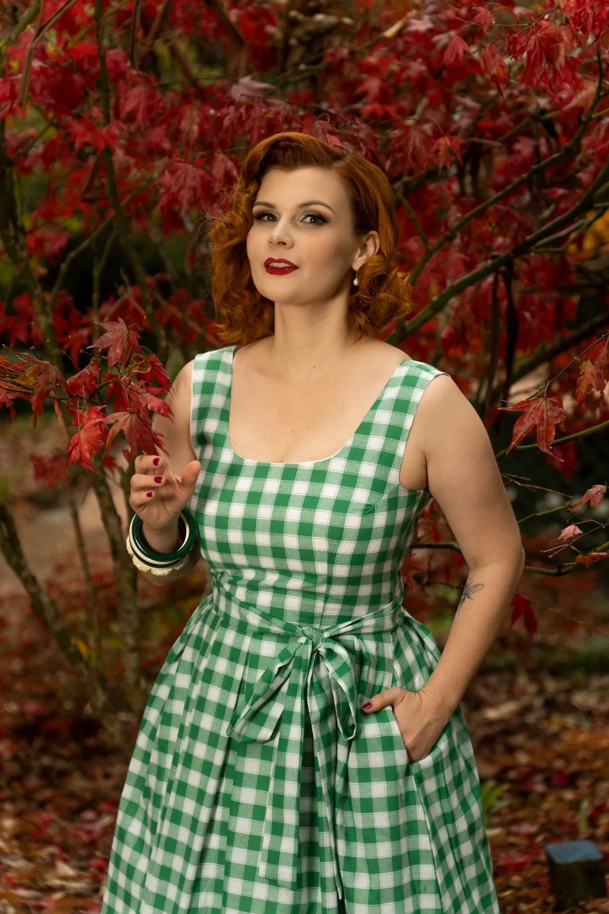 Amanda Green Gingham 1950's Fit and Flared Dress