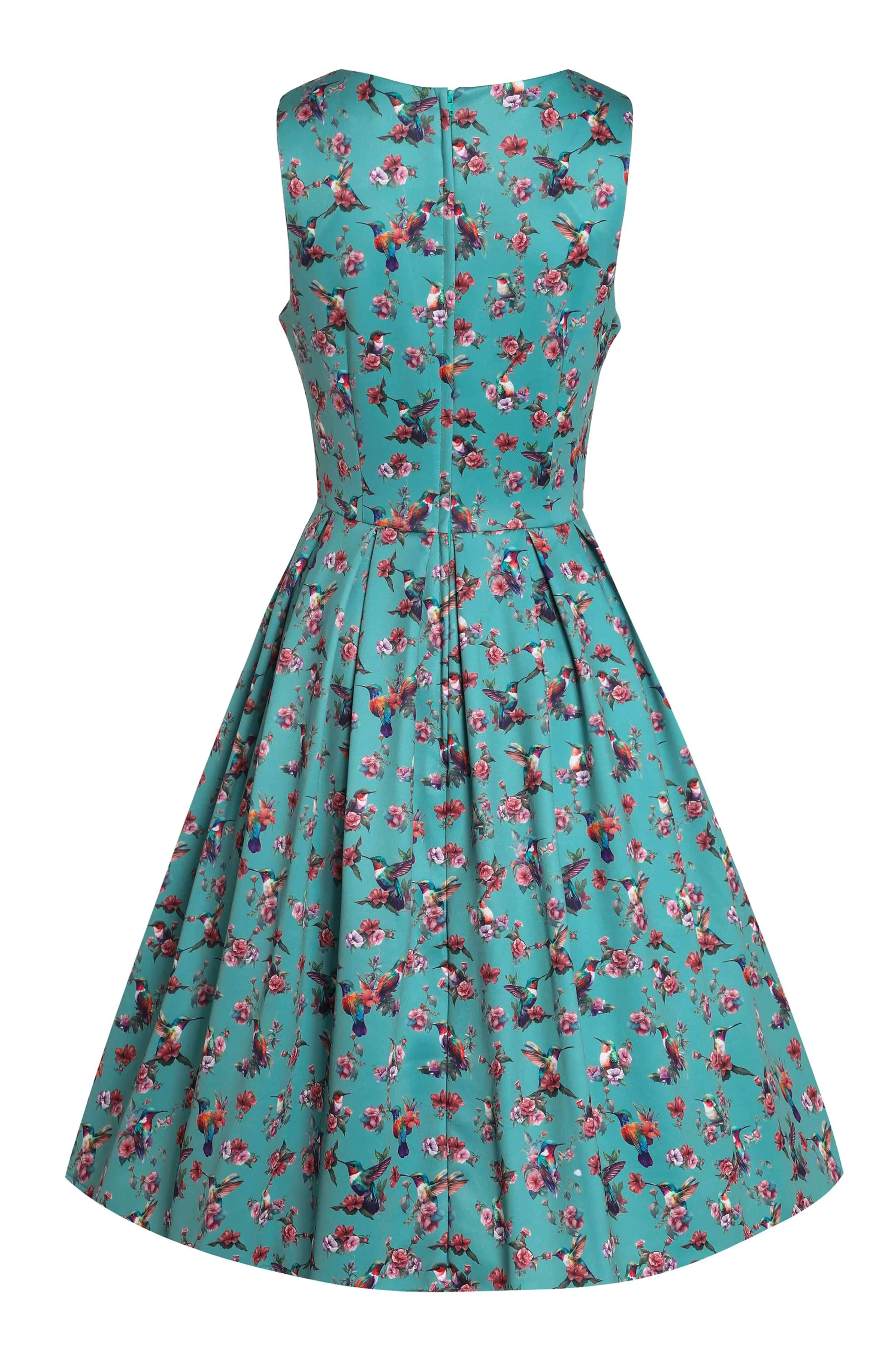 Annie Turquoise Hummingbird Swing Dress