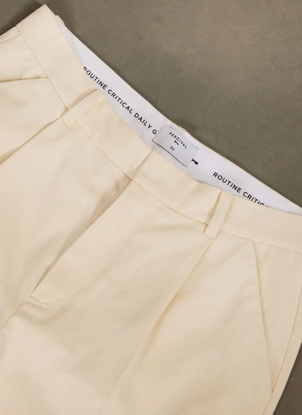 Auxiliary Tailored Shorts | Twill Cotton | Ecru