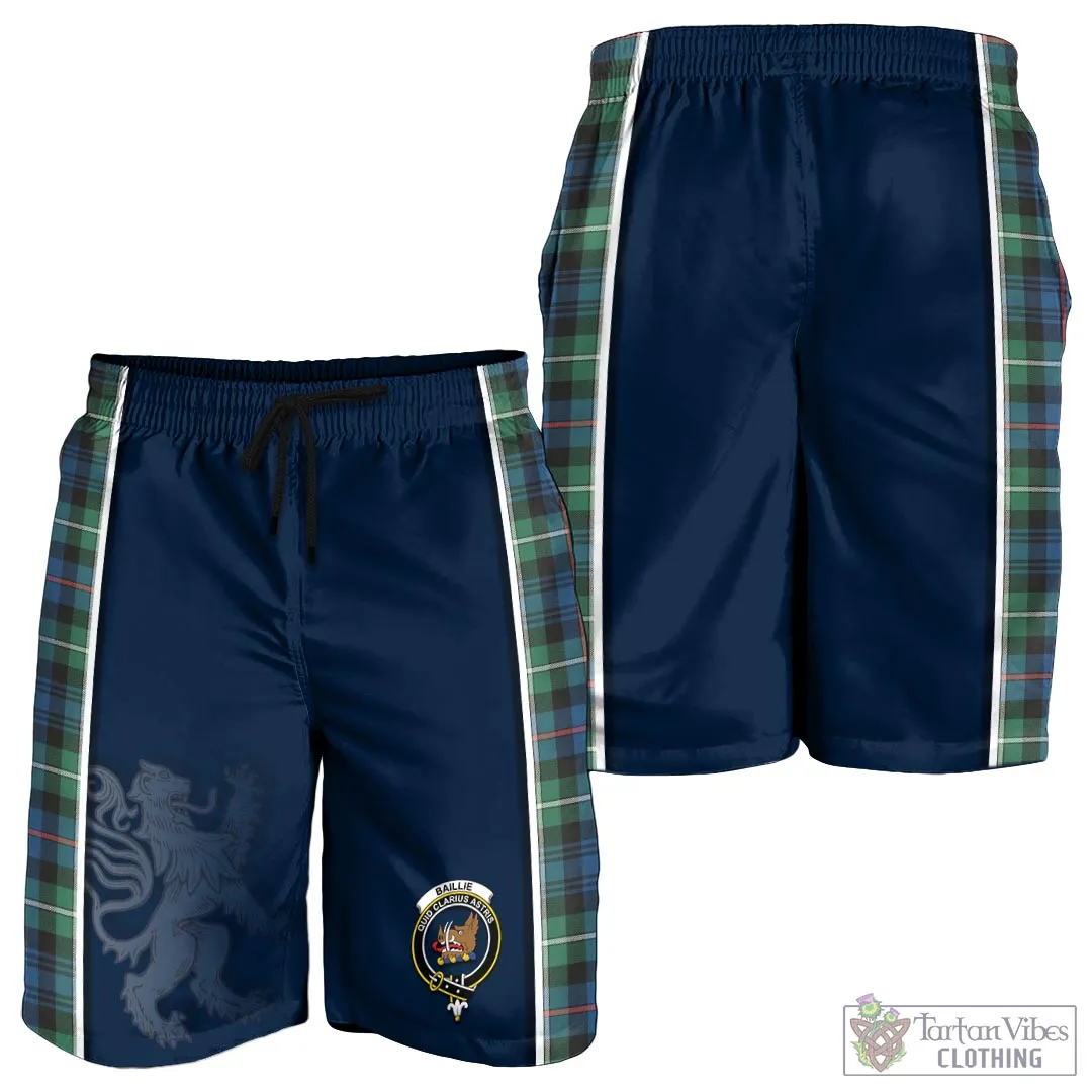 Baillie Ancient Tartan Men's Shorts with Family Crest and Lion Rampant Vibes Sport Style