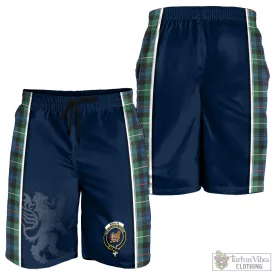 Baillie Ancient Tartan Men's Shorts with Family Crest and Lion Rampant Vibes Sport Style