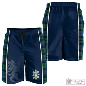 Black Watch Ancient Tartan Men's Shorts with Family Crest and Lion Rampant Vibes Sport Style