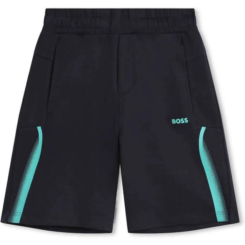 Boys Navy & Turquoise Shorts