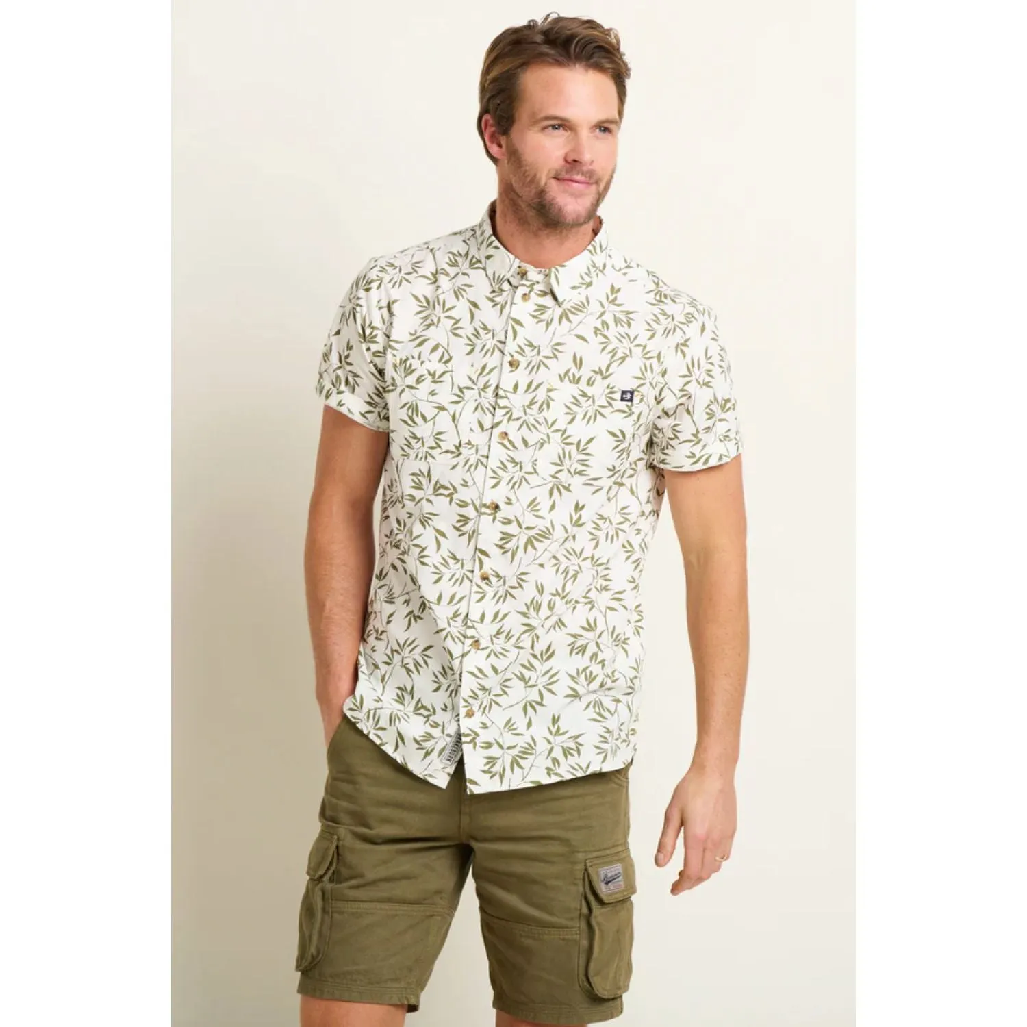 Brakeburn S White Bamboo Leaf Shirt