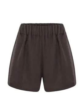 Brown linen shorts