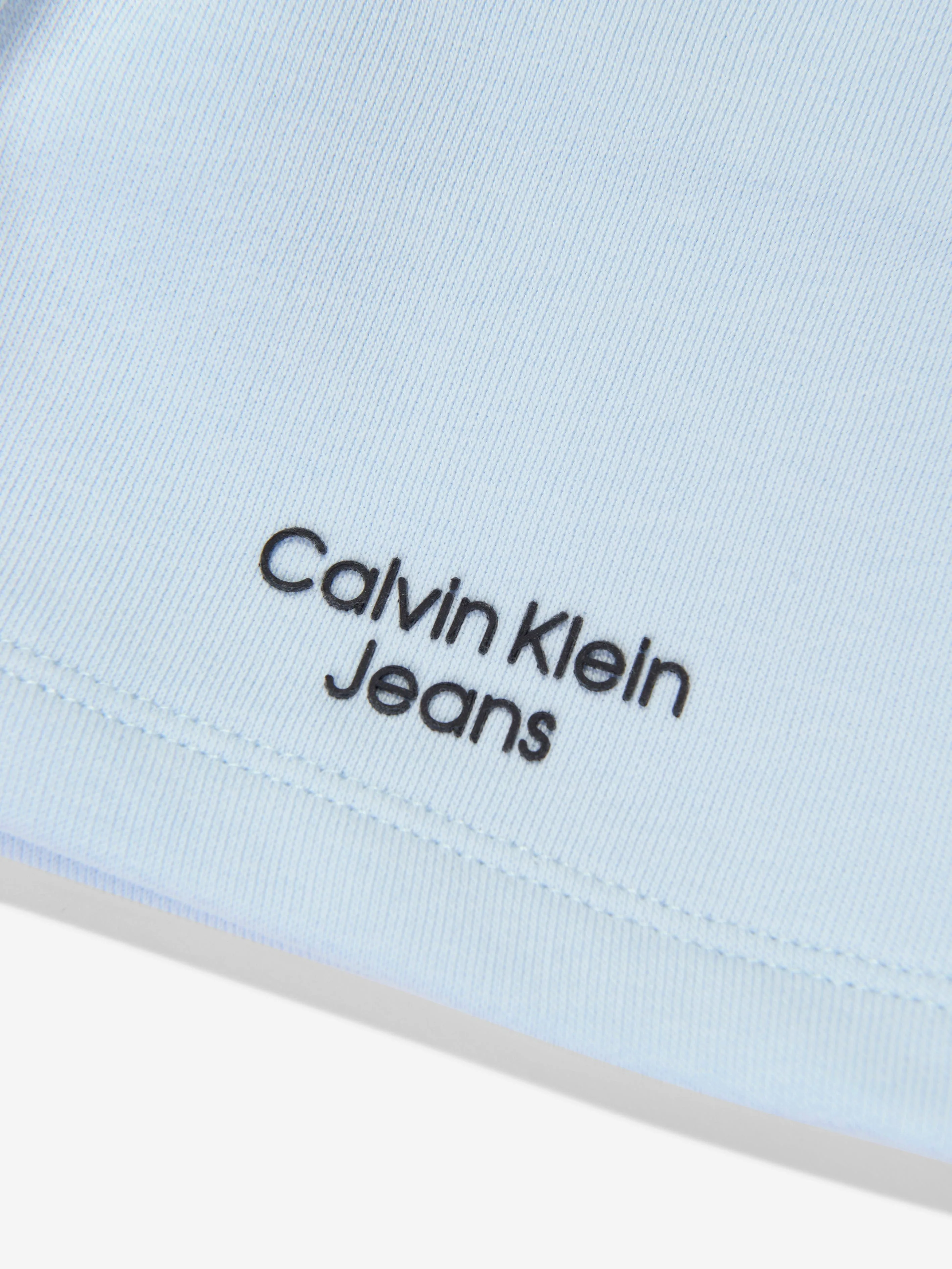 Calvin Klein Boys Stack Logo Jogger Shorts in Blue