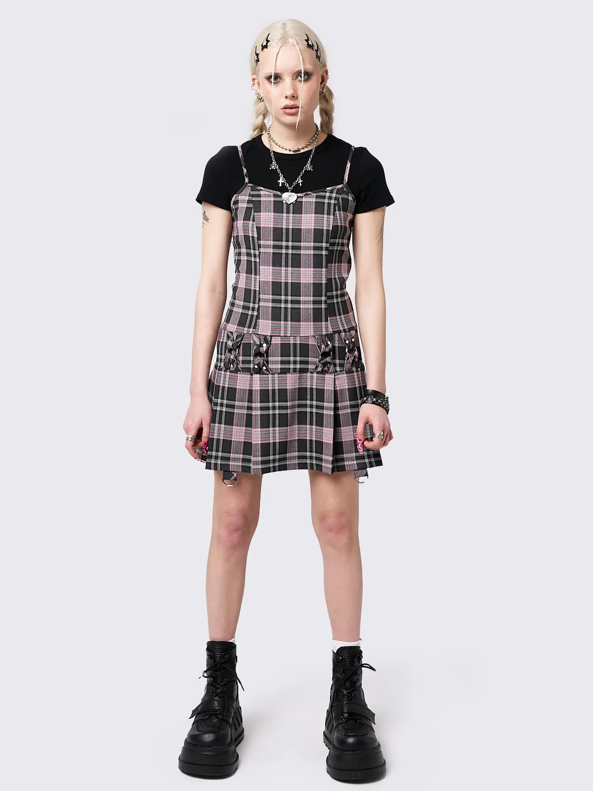 Camila Straps Plaid Mini Dress