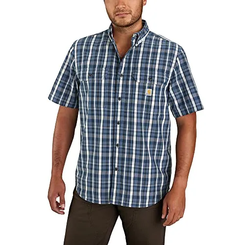 Carhartt 105702 Men's Loose Fit Midweight Short-Sleeve Plaid Shirt