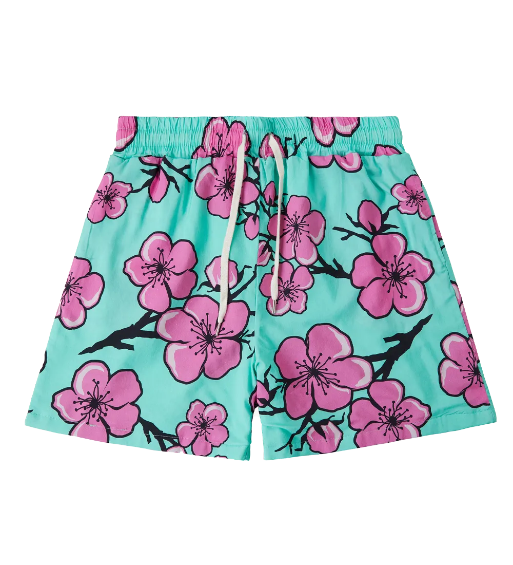 Cartoon Cherry Blossom Shorts