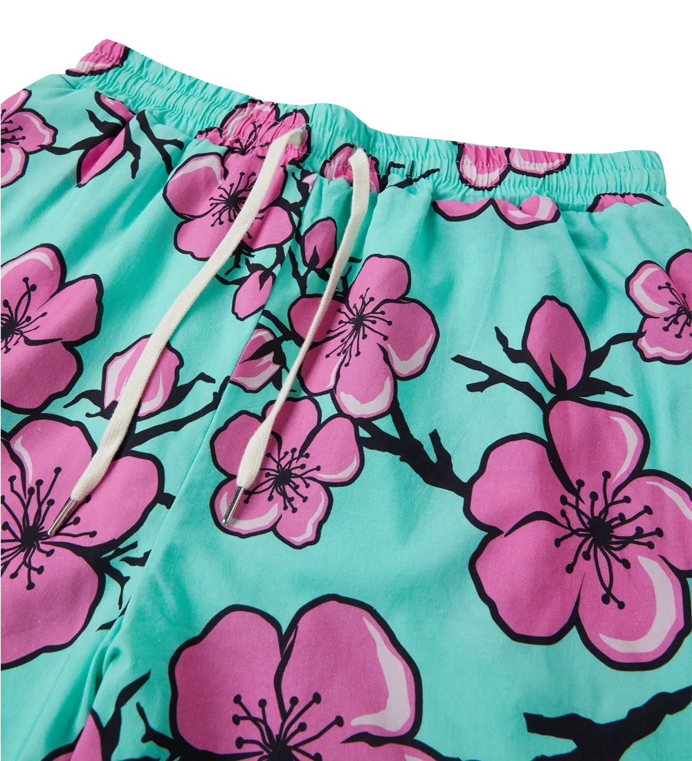 Cartoon Cherry Blossom Shorts