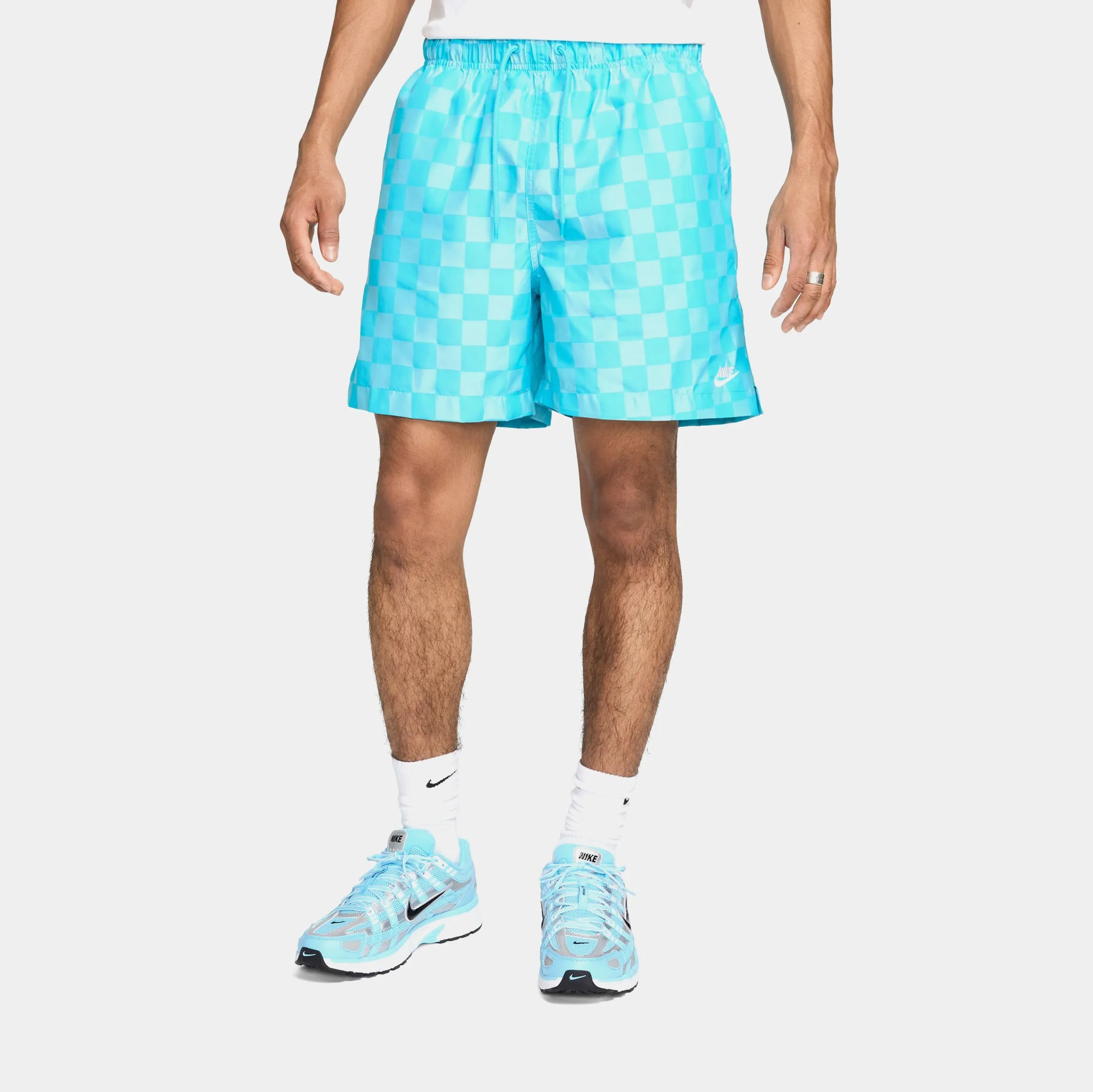 Club Flow Checkered Mens Short (Blue/White)