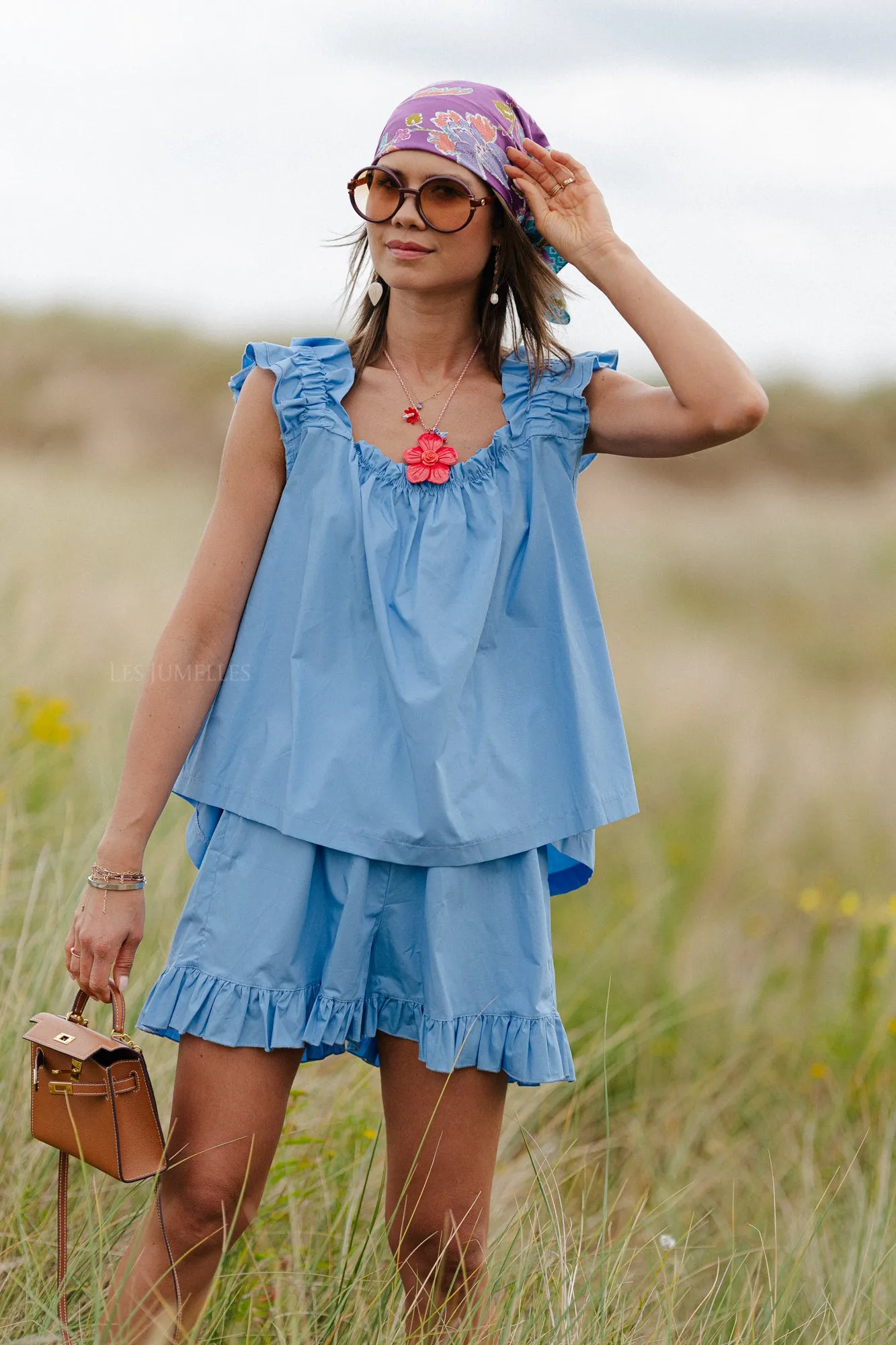 Coralie top blue