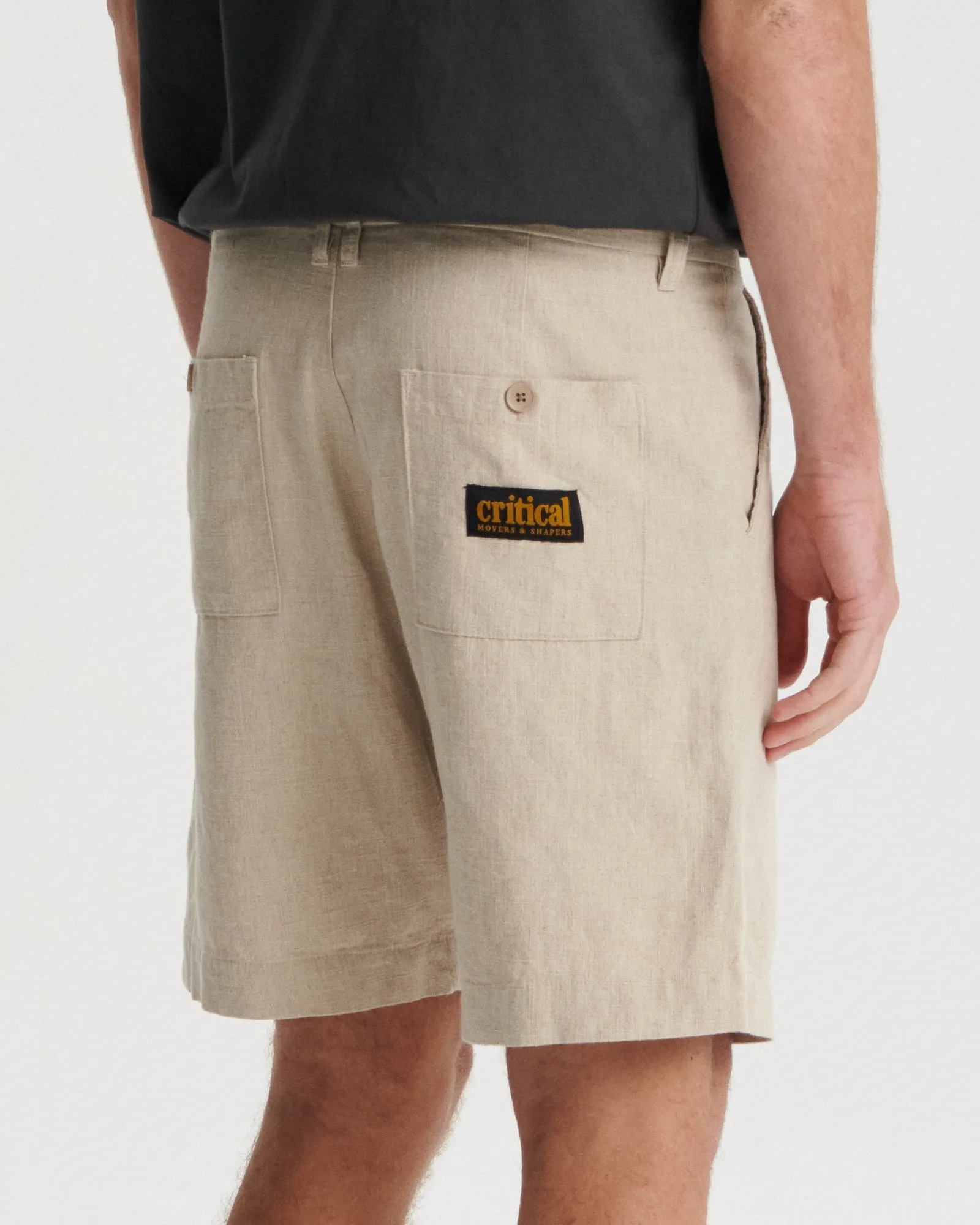 Critical Slide Harro Linen Pleat Short - TAN