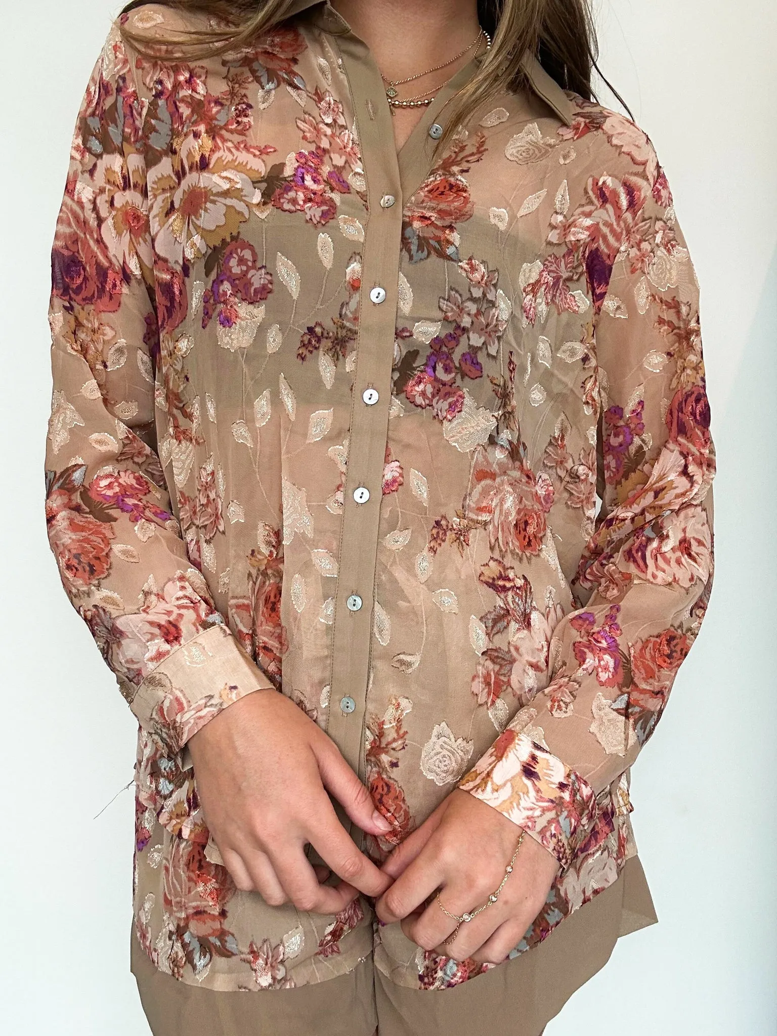 Floral Chiffon Shirt & Shorts Set