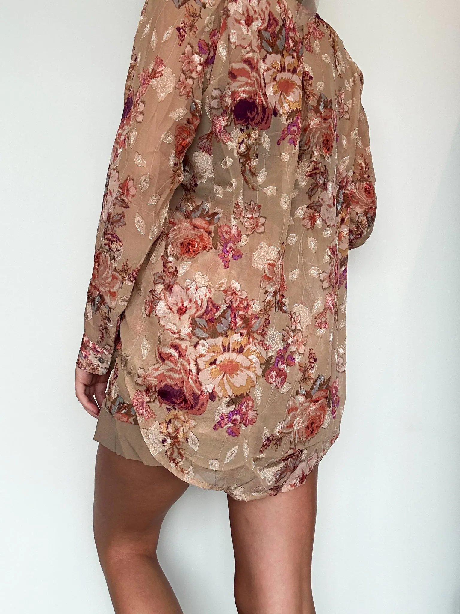 Floral Chiffon Shirt & Shorts Set