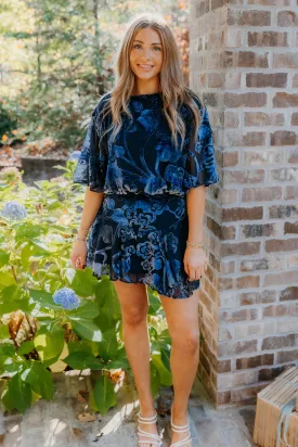 Free People Manuka Burnout Velvet Mini Dress