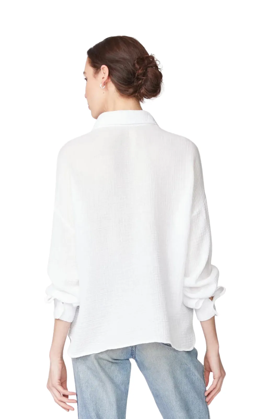 Gauze Long Sleeve Oversized Shirting Top