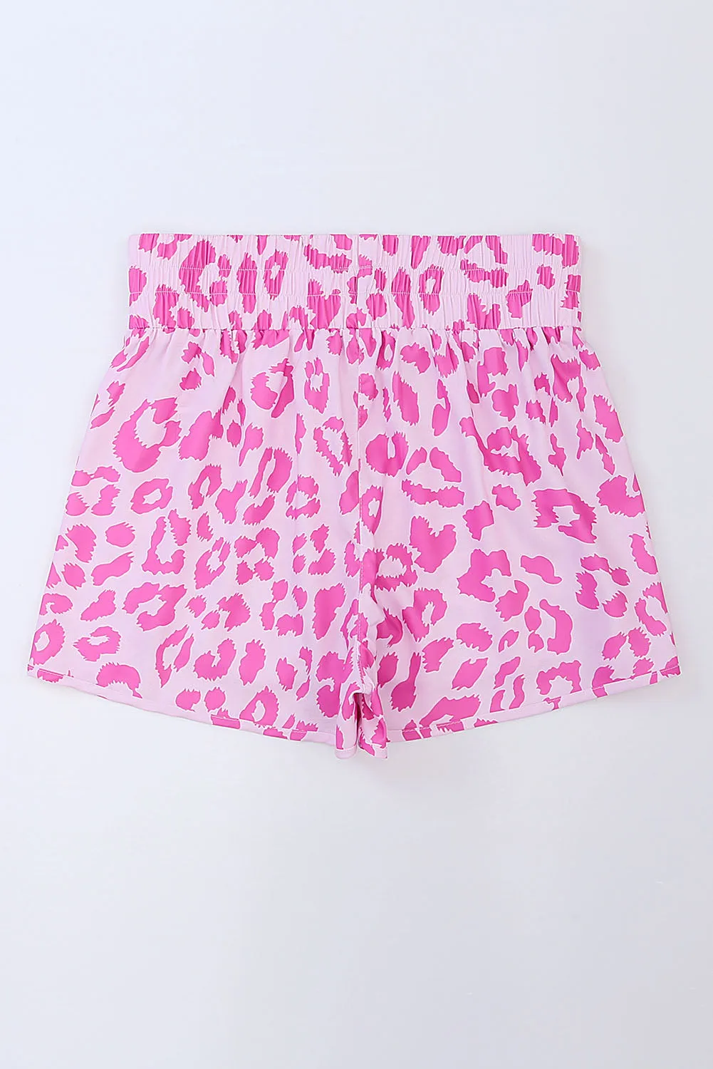 Happy Vibes Leopard Elastic Waist Shorts