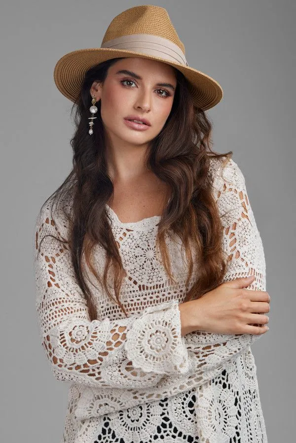 High Low Long Sleeve Crochet Cover Up