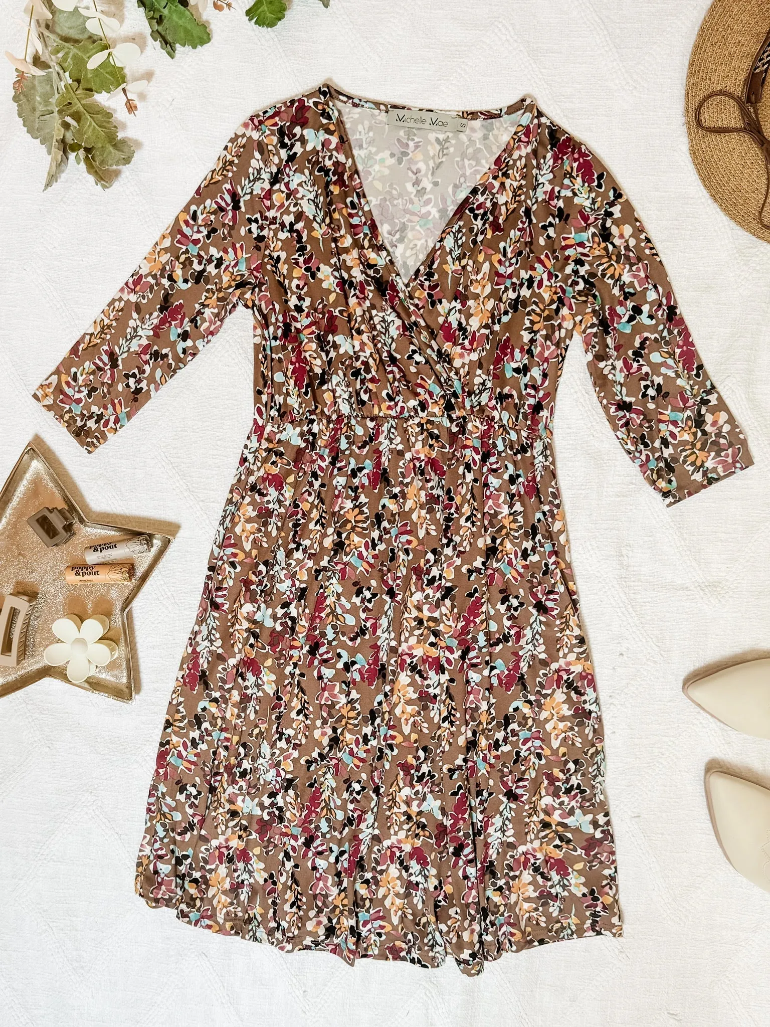 IN STOCK Taylor Dress - Mocha Floral