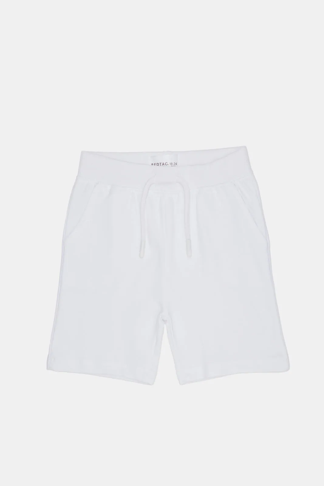 Infant Boys White Plain Solid Active Shorts