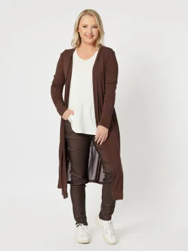 Juli Longline Cardigan - Chocolate