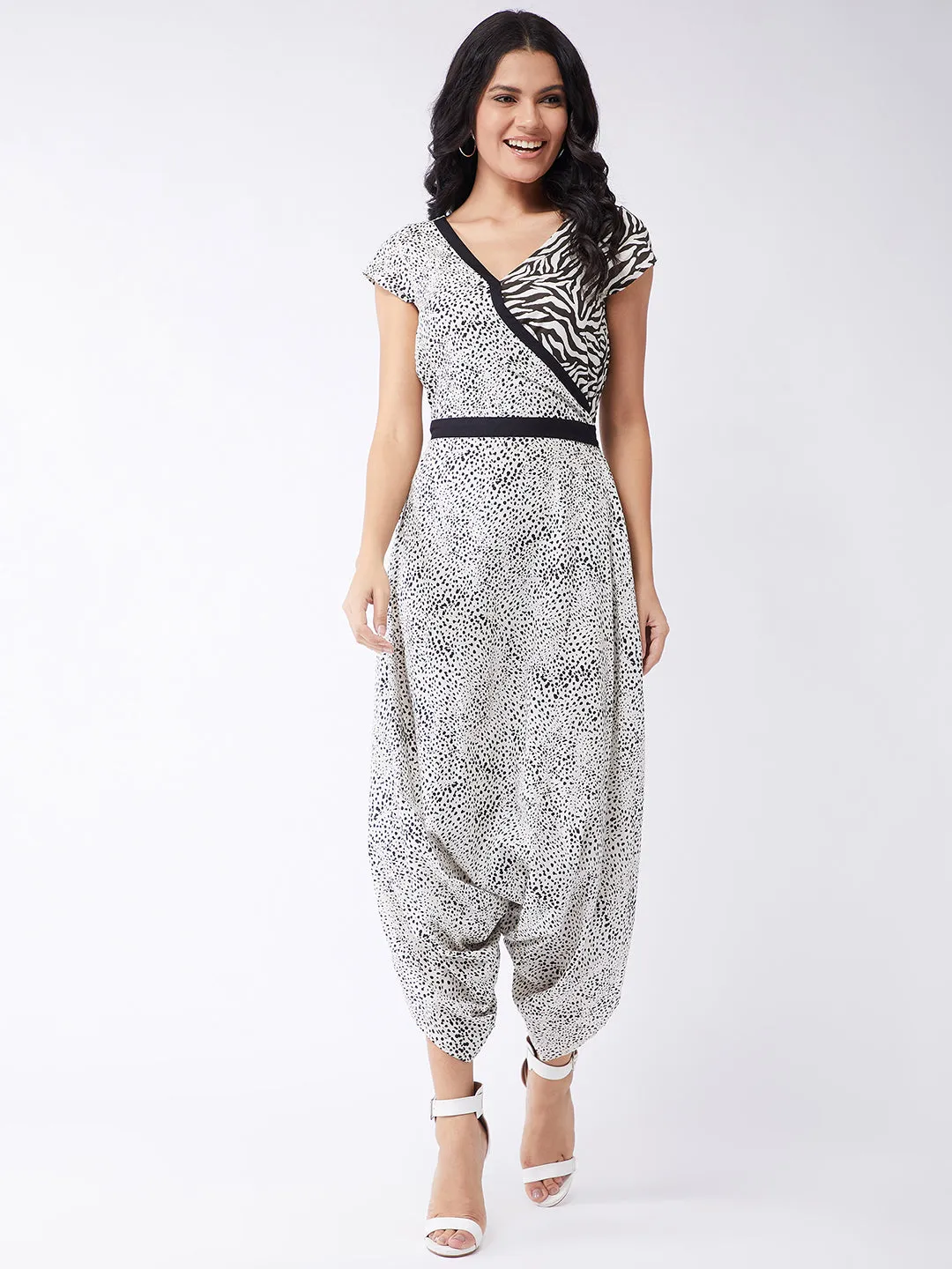 Jungle Safari Printed Down Crotch Jumpsuit