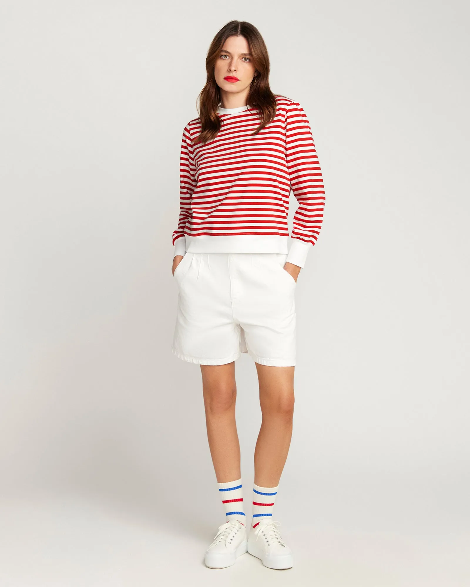 La Camille Breton Stripe Top - Red