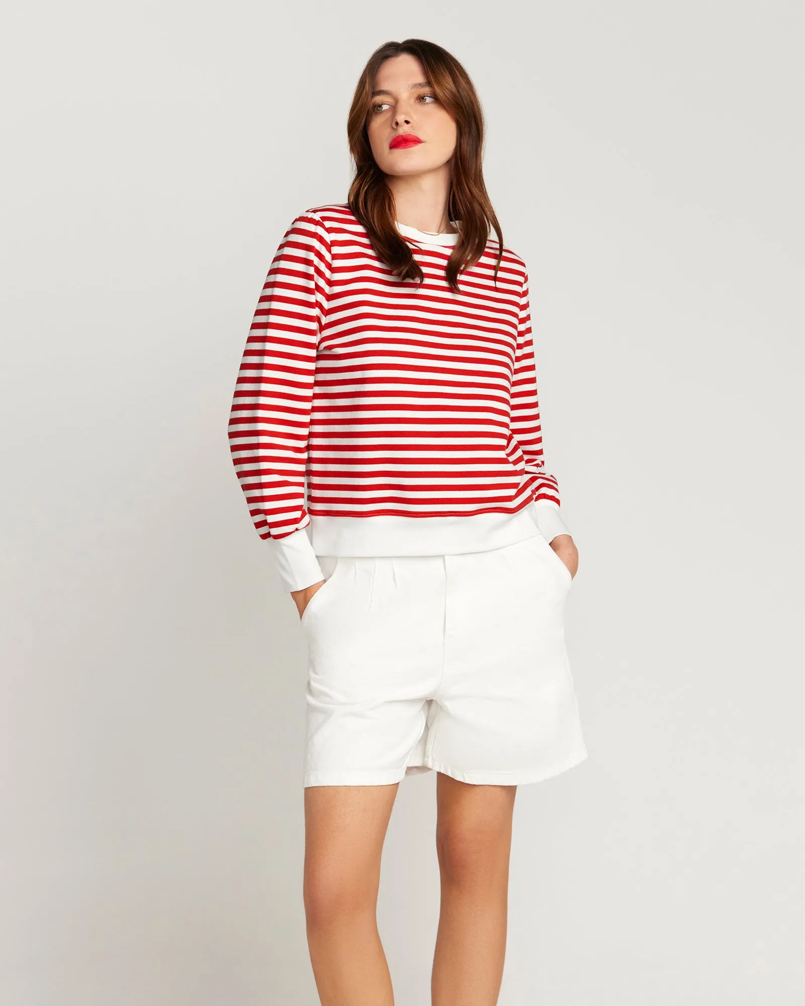 La Camille Breton Stripe Top - Red