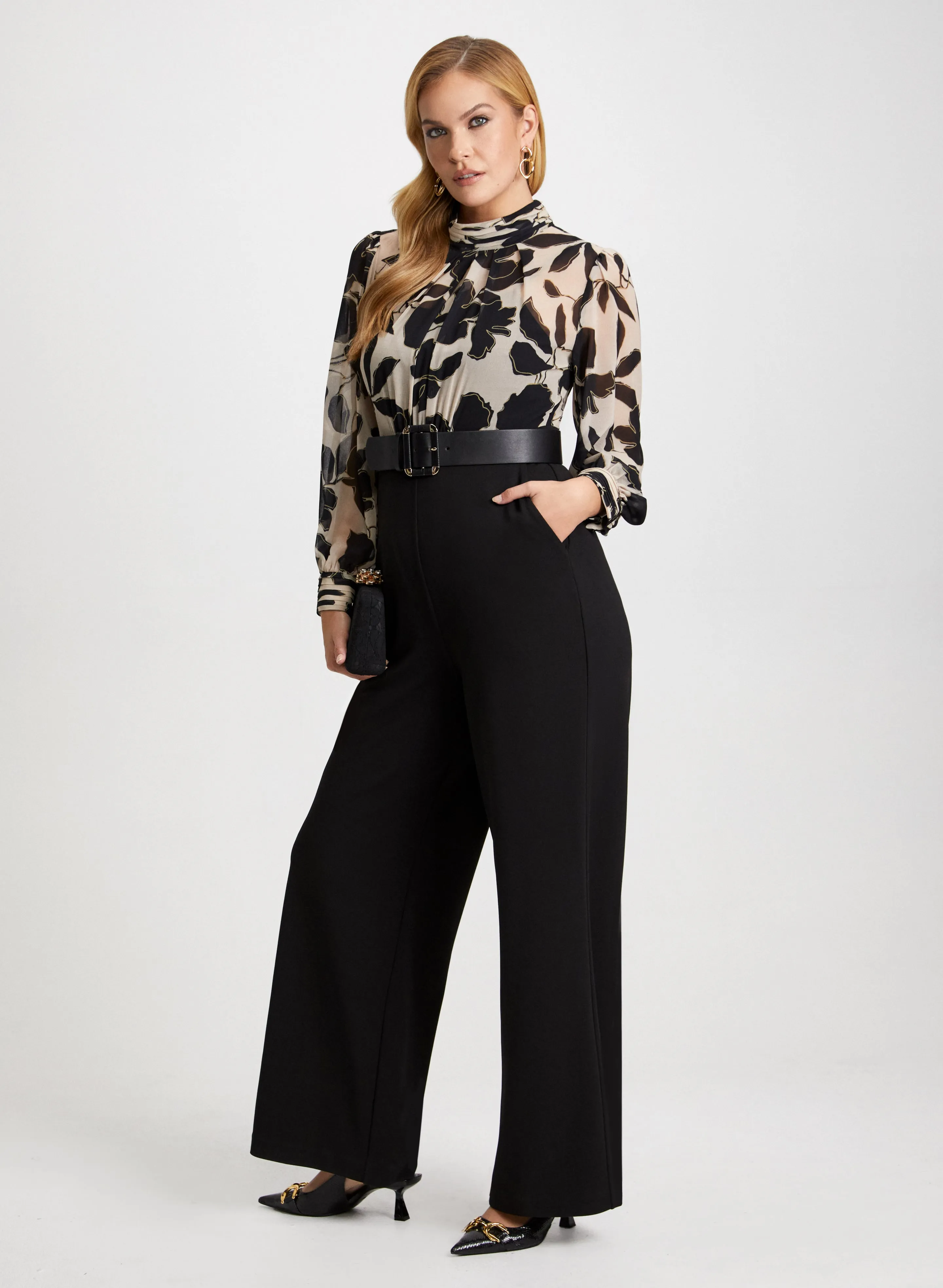 Leaf Print Jumpsuit