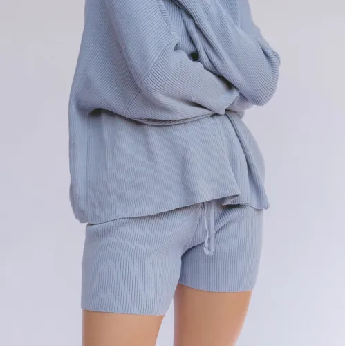 Lullaby Club Alex Knit Shorts - Blue Marle *FINAL SALE*