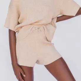 Lullaby Club Alex Knit Shorts - Sand *FINAL SALE*