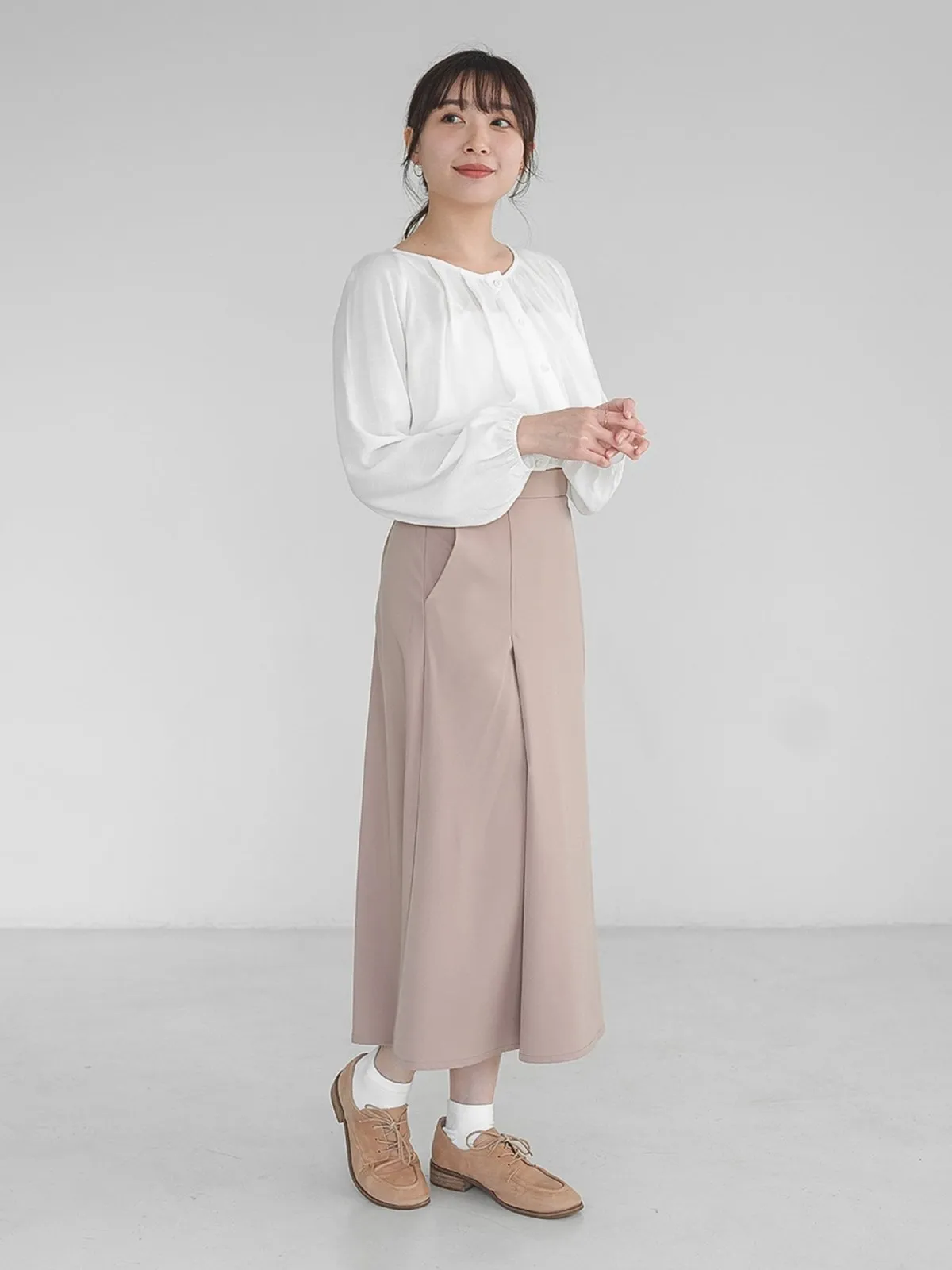 Parisa Pleated Long Sleeve Crop Top