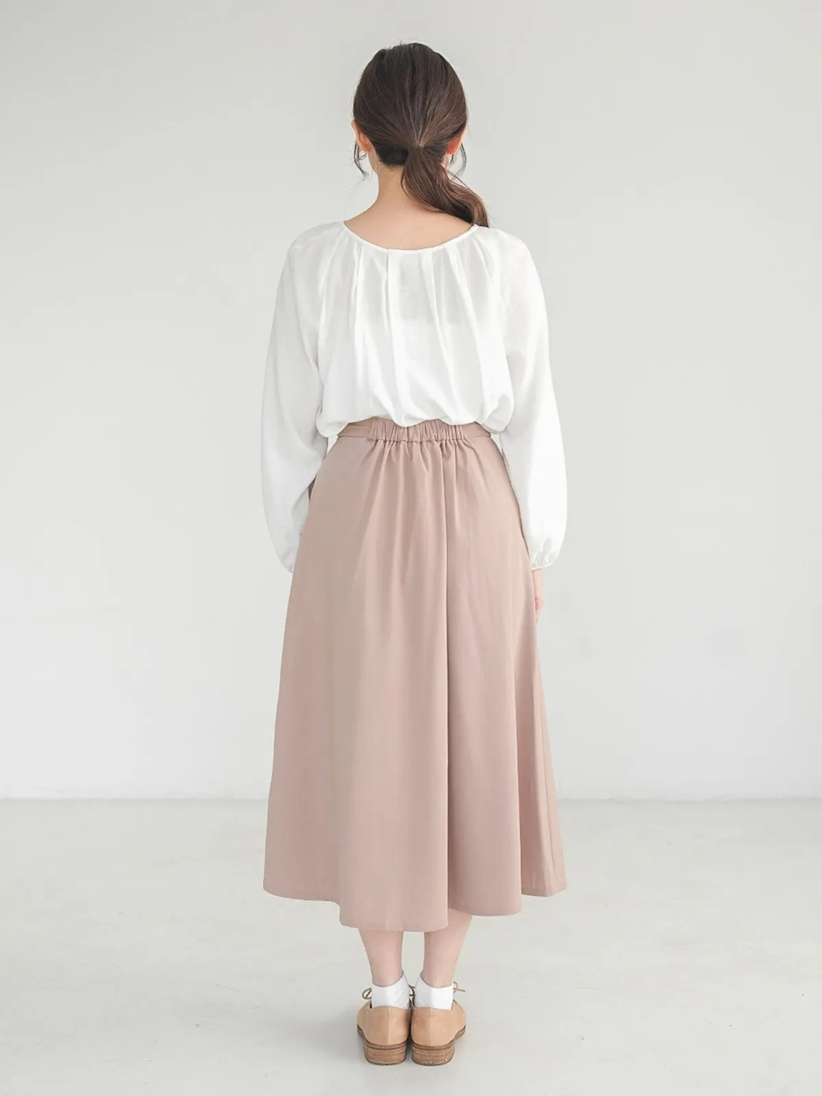 Parisa Pleated Long Sleeve Crop Top