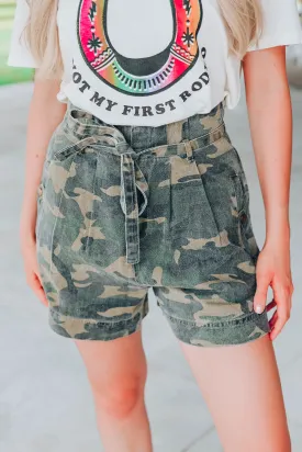 Playful & Fun Pleated Shorts - Camo