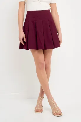 Pleated Waist Mini Skirt