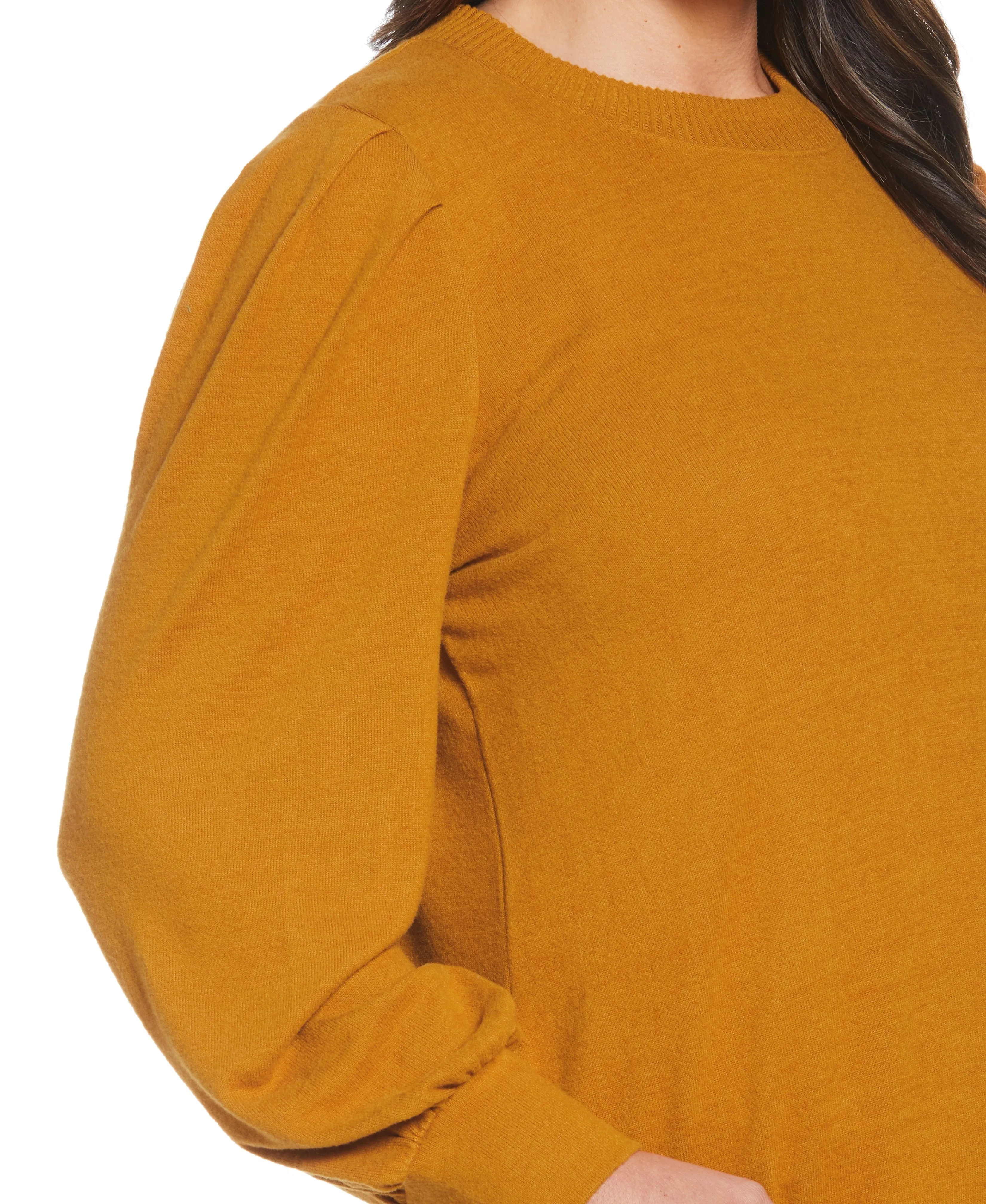 Plus Size Pleat Sleeve Knit Shirt