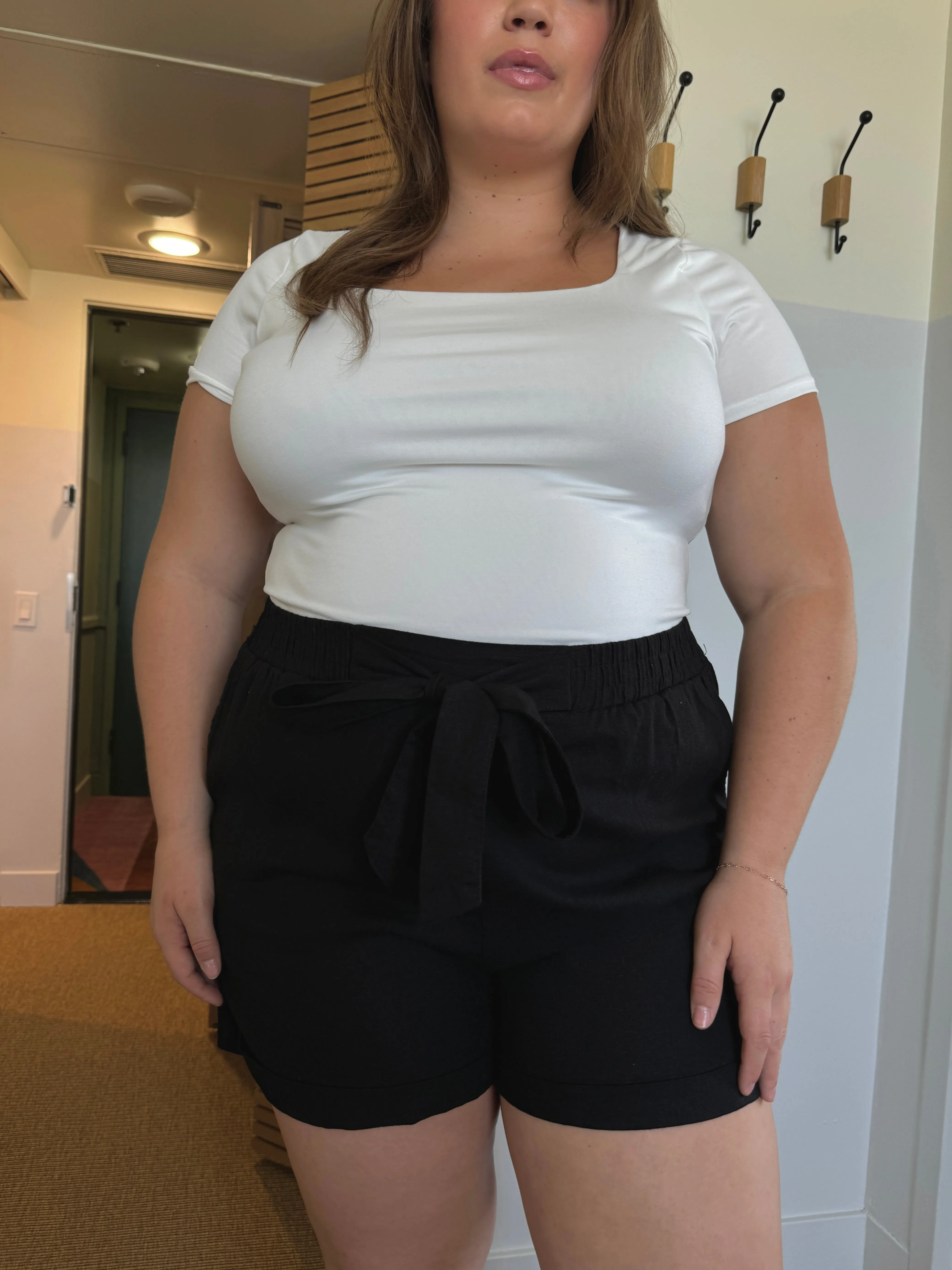 Plus Size Tie Front Shorts