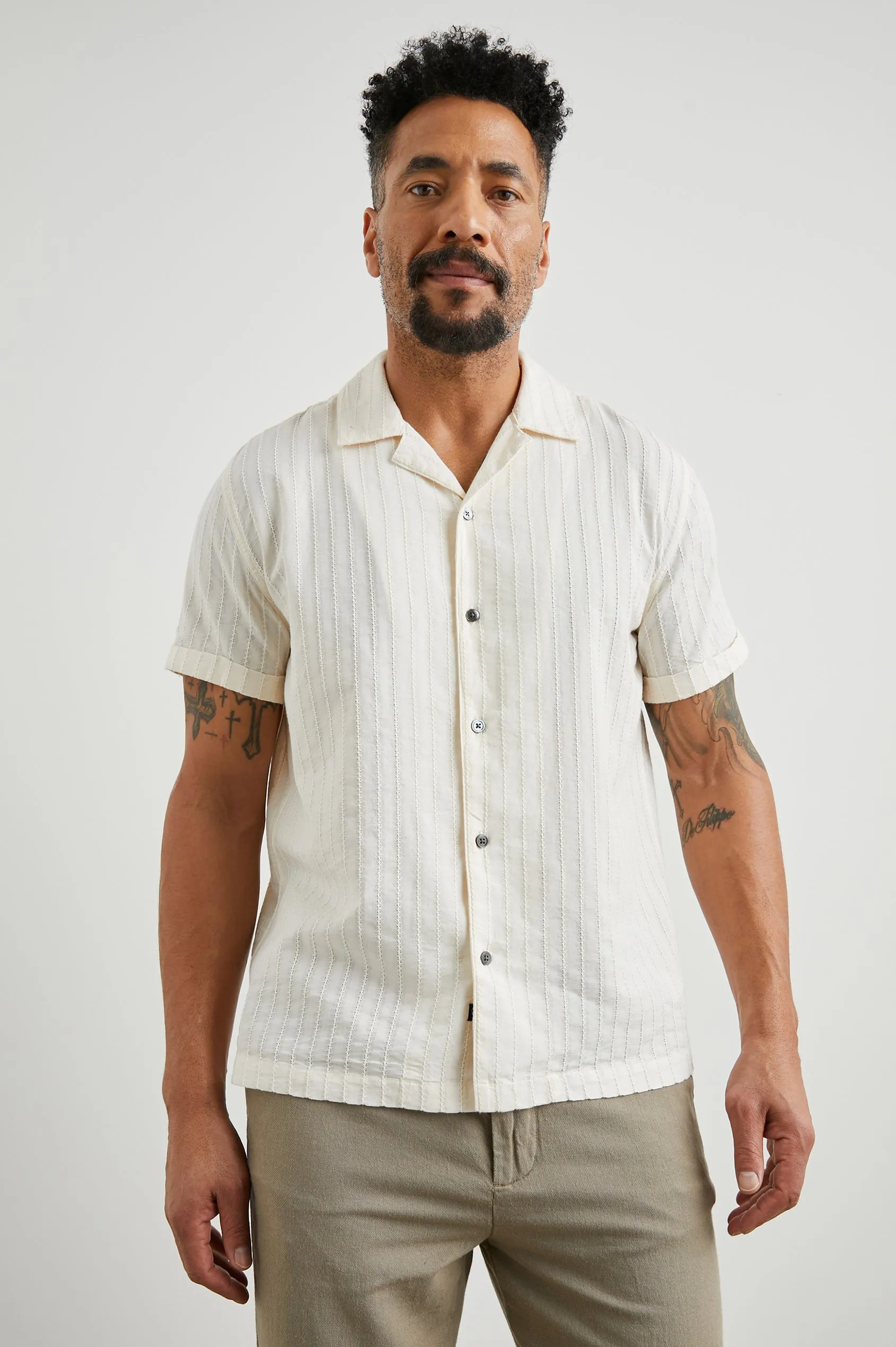 Rails Sinclair Woven Stripe Pattern Cotton SS Shirt