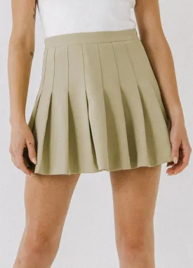 Sage Pleated Tennis Skort