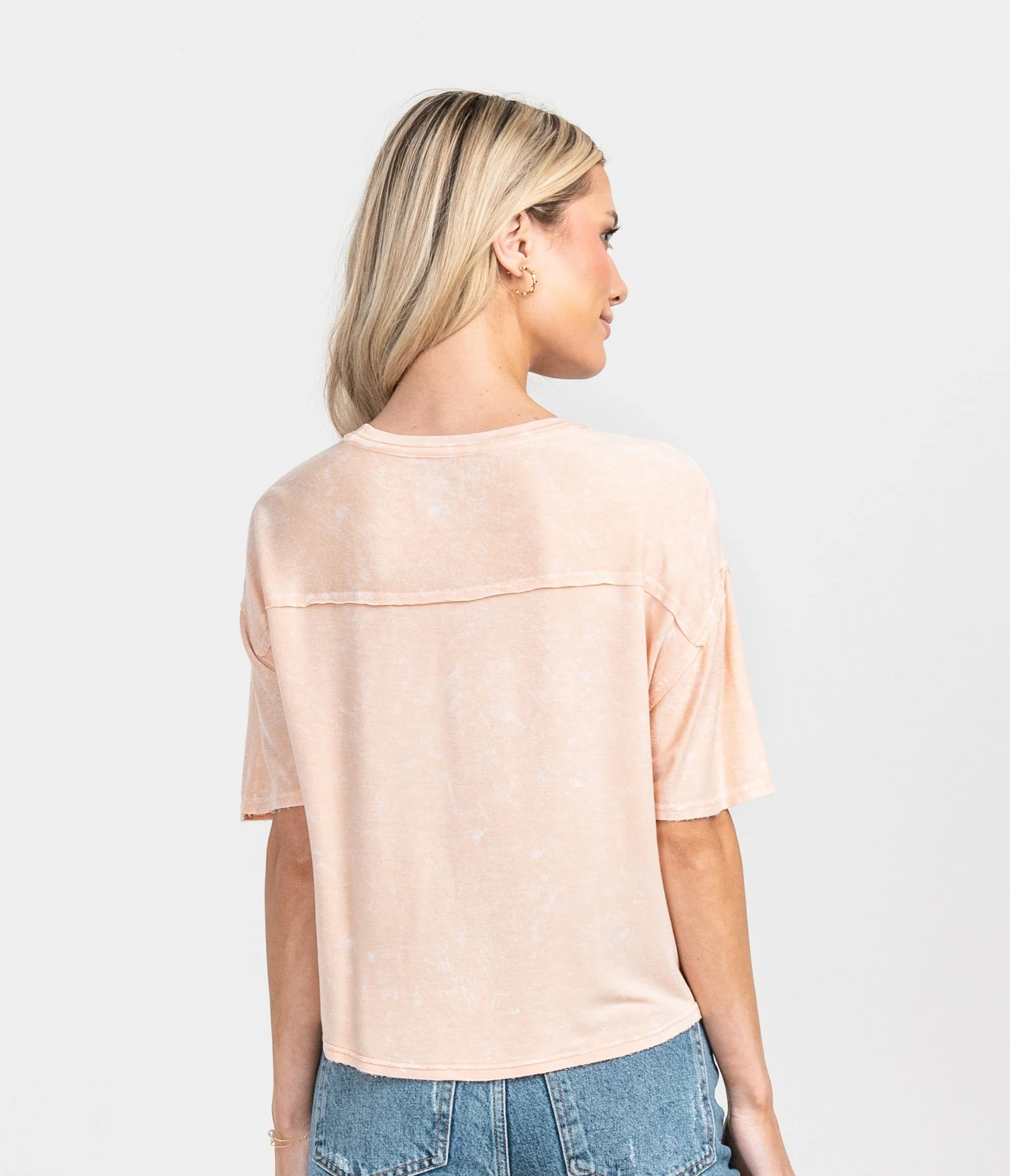 Salt Washed Top - Faded Coral