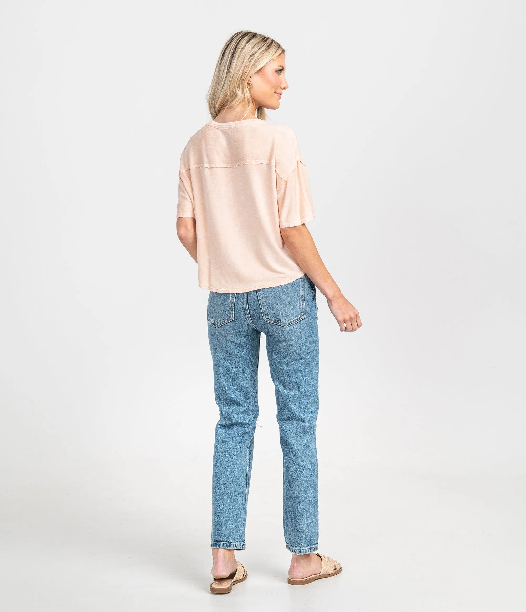 Salt Washed Top - Faded Coral