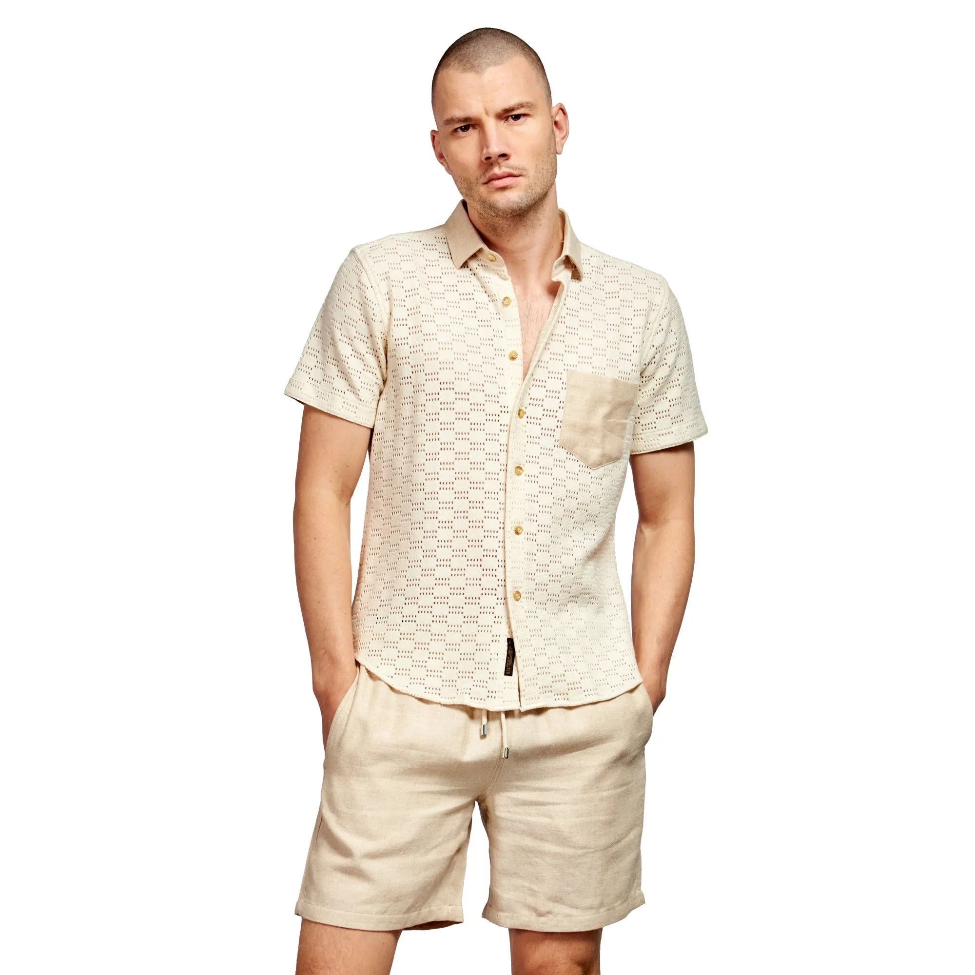 Soft Sand Short Sleeve Shirt   Shorts Matching Set