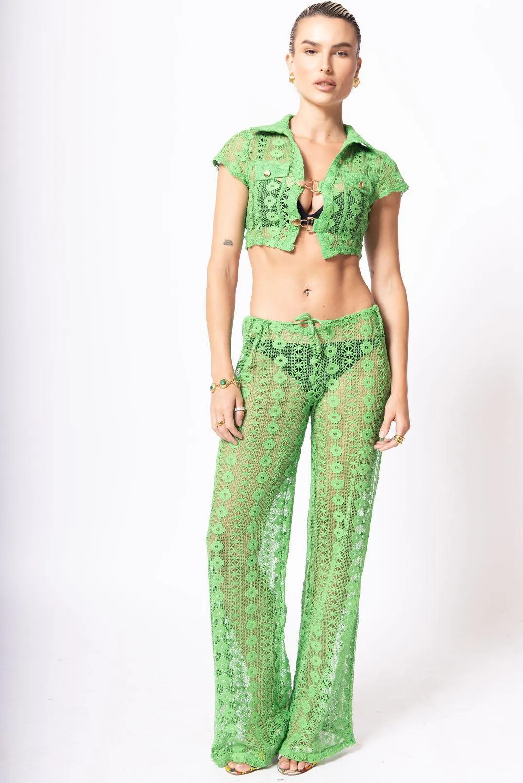 The Jagger Green 70s Lace Crochet Co-ord