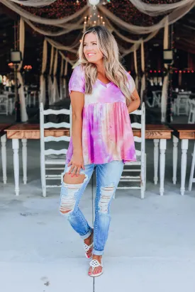 Tie Dye Craze Baby Doll Top - Imperfect